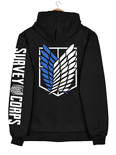 Image of ComicSense.xyz Unisex Anime Round Neck Regular Hoodie for Men and Women, Survey Corps Printed Cotton Cosplay Anime Hoodies