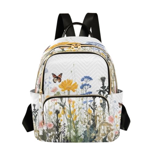 Mini sac à dos matelassé Wild Flower pour femme style moderne 29x15.5x36cm