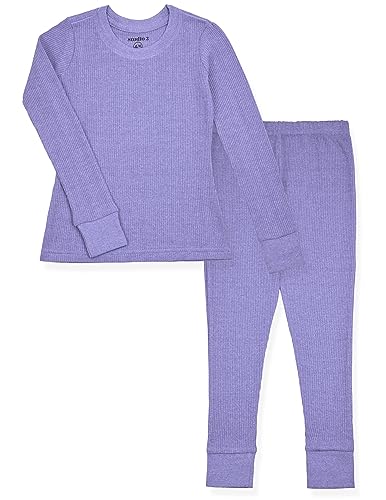 Studio 3 Kids' Thermal Long John Set for Girls - 4 Piece Underwear Long-Sleeve Shirt and Bottom - Cold Weather Base Layer Set3