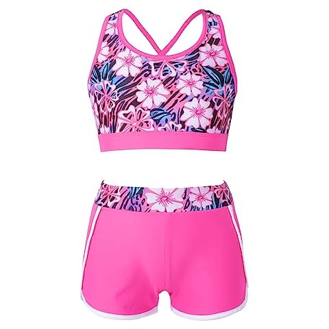 Manyakai Girls Two Piece Swimming Costume Cover