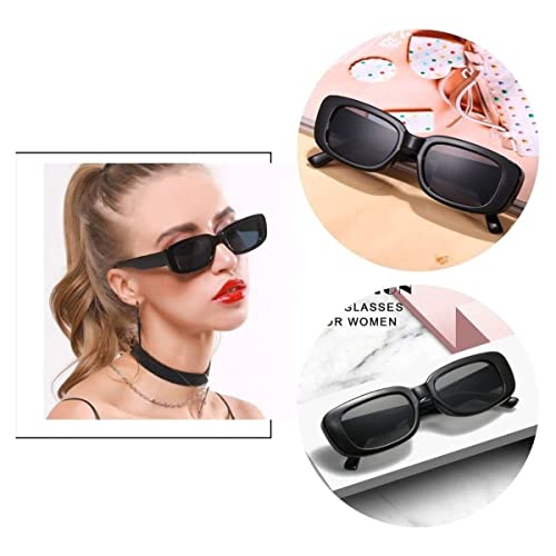Óculos De Sol Hype Retrô Retangular Moda Unissex Blogueira Branco Marrom Vermelho e Onça SYANG (Pret