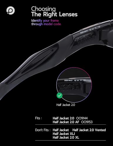 Image of Replacement Lenses & Rubber Kits for Oakley Half Jacket 2.0 OO9144 62mm - Precision Fit, UV Block, Impact Resistant