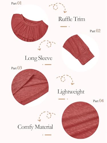 Image of Haloumoning Girls Crew Neck T Shirts Peplum Babydoll Tops Tees 4-15 Years | Girls T-Shirts, Casual Loose Tunic Tops, Cute Ruffle T Shirts, Short Sleeve Shirts, Long Sleeve Blouse