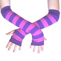 Algopix Similar Product 13 - Cheshire Cat Stripes Arm warmers purple