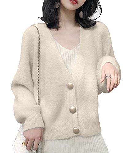 （イノ）Yino カーディガン レデイース Vネック アウター ニット トップス 長袖 セーター ゆったり 暖か 柔らか 無地 おしゃれ 可愛い カジュアル 通勤 お出掛け 普段着