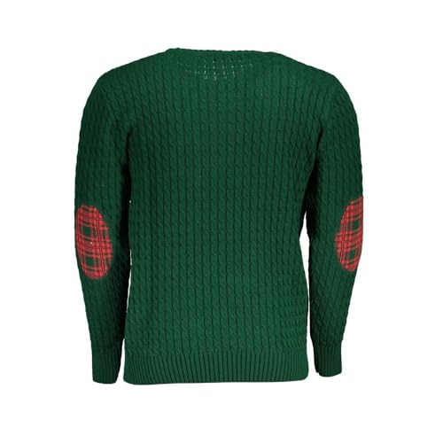 Pull vert pour homme de type grand maglione décontracté