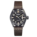 42 mm Edelstahl, PVD-Gehäuse, schwarzes Zifferblatt, schwarzes Zifferblatt.