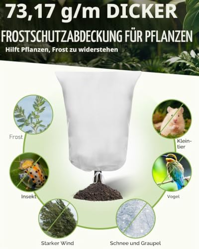 2-teilig Pflanzenvlies Frostschutz 80x120cm 70GSM Winterharte Abdeckhauben – Ansicht 5