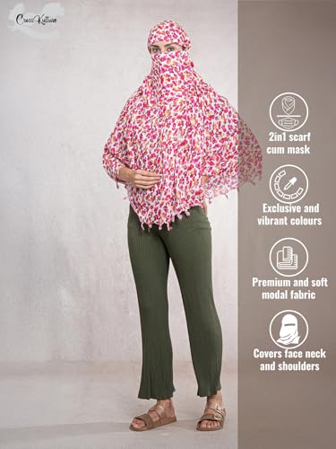 Image of Multipurpose Mask Cum Scarf for Women Cotton I Face Cover for Women I Sun Protection and Summer Wear Scarf