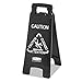 Rubbermaid 1867505 Executive 2-Sided Multi-Lingual Caution Sign, Black/White, 10 9/10 x 26 1/10
