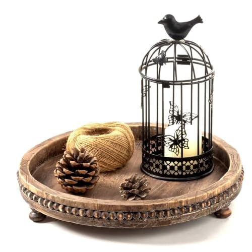 Round-Wood-Tray-for-Home-Decor-Wooden-Decorative-Tray-for-Kitchen-Counter-Coffee-Table-Centerpiece-Living-Dining-Room-Entryway-12in-Round-Beaded-Tray-for-Wedding-Easter-Thanksgiving-Brown Round Wood Tray for Home Decor Wooden Decorative Tray for Kitchen Counter Coffee Table Centerpiece Living Dining Room Entryway 12in Round Beaded Tray for Wedding Easter Thanksgiving Brown