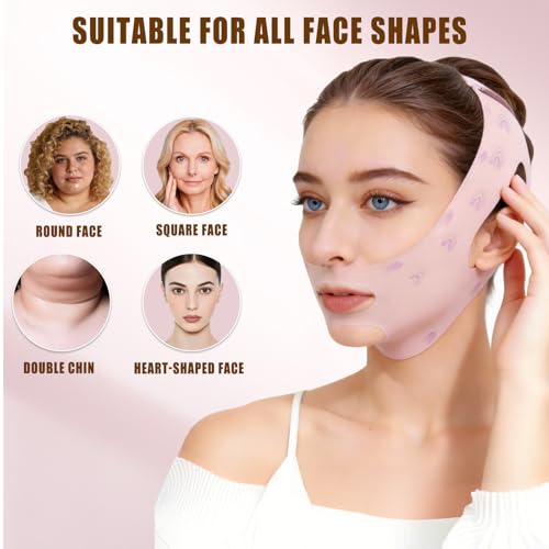 Sangle de menton pour dormir et masque de levage réutilisable en V - 6