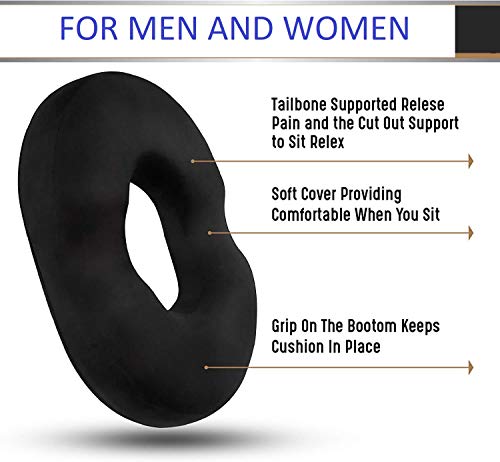 image for Pillow Arcade Donut Pillow Tailbone Seat Cushion - Orthopedic Design| 
