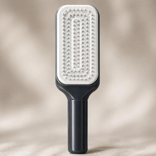 Image of Self Cleaning Hair Brush for Women & Kids - Detangler Hair Brush Comb for Wet or Dry Hair - Anti-Static Hairbrush Women Love - Gentle Scalp Massage Comb Brush for All Hair Types (pack of 1)