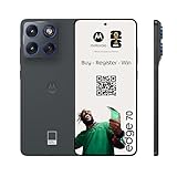 Motorola Edge 70 Smartphone (Robustes 6,67"-pOLED-Display mit Gorilla Glass 7i, 50-MP-Kamera, 12-512 GB, Wasser- und hitzebeständig, 68W-TurboPower-Aufladen), Pantone Gadget Gray, inkl. Magnetcover