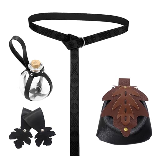 Ensemble cosplay médiéval ceinture et porte-bouteille VKST176BK - Fini les verres perdus à Halloween