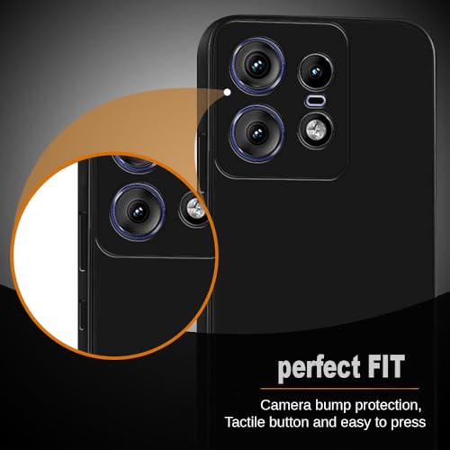 Image of Back Cover for Motorola Moto Edge 50 Pro 5G | Full Camera Protection | Premium Liquid Silicon Case | Flexible Bumper Case for Motorola Moto Edge 50 Pro 5G (Black)