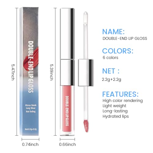 Image of 2-in-1 Matte Liquid Lipstick & Clear Lip Gloss, Long Lasting Waterproof Smudge Proof 24 Hour Lip Color Stain, Non Stick & Non Fading, Vegan Matte Makeup Lip Stain for Women,Coral Orange #04
