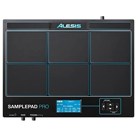 Alesis Sample Pad Pro - Instrumento de Percusión y Disparador de Muestras con 8 Pads de Goma, Iluminación LED, Opciones de Expansión para 2 Disparadores Adicionales