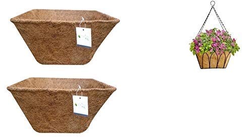 GARDEN KING Coir Liner for 14 Inch Square Hanging Basket, 100% Natural Coconut Coco Fiber Planter Basket Liners (Set of 2 Pcs) (B08F3KTN9D) Amazon Price History, Amazon Price Tracker
