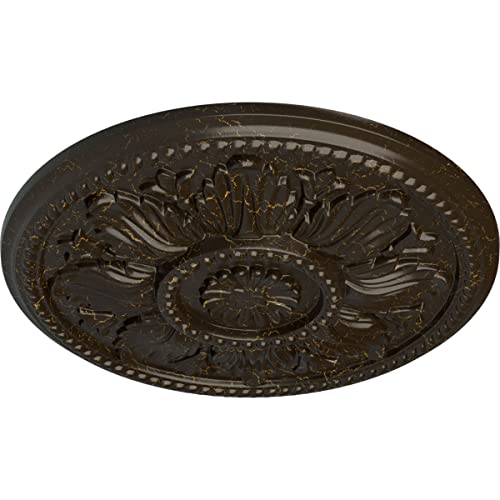 Image of Ekena Millwork CM18EDSHC Edinburgh Ceiling Medallion, Stone Hearth Crackle
