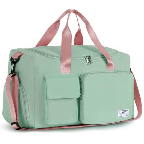 Image of FIORETTO Women's Gym Duffle Bag with Shoes Compartment, 30L Capacity, Ideal for Travel, Gym, Sports, Duffel, Weekender