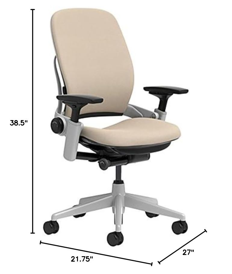 Image of Steelcase Leap Chair with Platinum Base & Hard Floor Caster, Sable