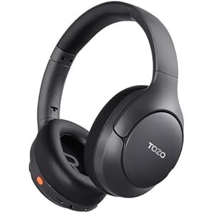 TOZO HT3 Hybrid Noise Cancelling Headphones, 90H Playtime Wireless Over Ear Bluetooth Headset, Spatial Audio AI Chat with 5 Mics, Supports Dual Connection and USB-C Input, with 32 EQ Music Modes