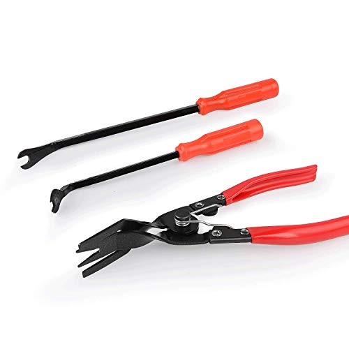 GOOACC Conjunto de 3 alicates e removedor de fixadores – Kit de reparo de estofamento automático com