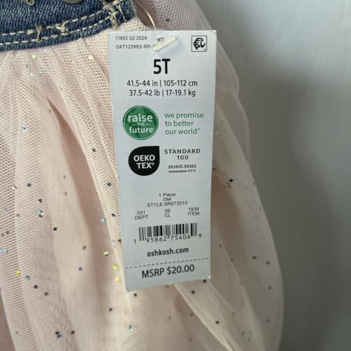 OSHKOSH B'GOSH Toddler Girls Denim Unicorn Dress - 5T4