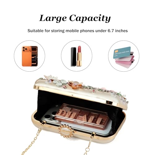 Image of Womens Vintage Floral Embroidery Clutch Evening Handbag Shoulder Bags Purse for Wedding Party Prom