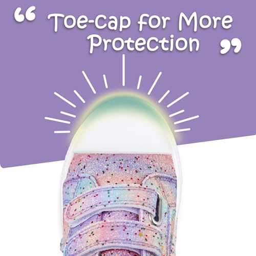 Image of KomForme Toddler Sneakers for Boys and Girls Cartoon Dual Hook and Loops Sneakers Baby Canvas Shoes | Comfortable, Lightweight