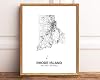 Eleville 8X10 Unframed Rhode Island United States Country View Abstract Road Modern Map Art Print Poster Wall Office Home Decor Minimalist Line Art Hometown Housewarming wgn196 #2