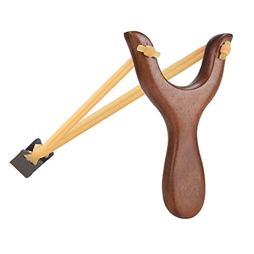 ALPEK Wooden Slingshot for Hunting, Outdoor Professional Slingshots for Kid, Catapult Slingshot Toy with Classic Y Style Construction, 2 Replacement Bands, 1 Mesh Pouch and 50 Slingshot Ammo
