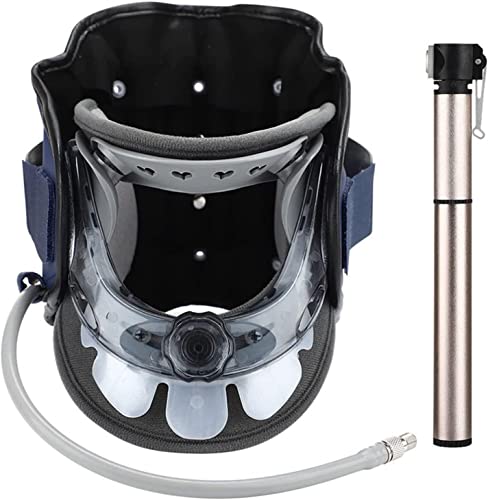CukUJH Neck Support Brace, Cervical Neck Traction Device with Airbag, Adjustable Tightness, Height Adjustable in 6 Gears, 360° Neck Protection (Color : Blue)