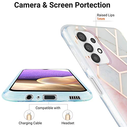 Gevallen voor Samsung Galaxy A32 5G, marmeren patroon TPU hoesje (roze) - Image 4