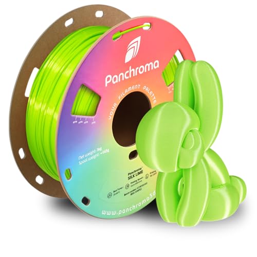 Image of Polymaker Panchroma Silk PLA Filament 1.75mm 1kg, Shiny Lime, New and Improved Formula, Better Strength, Printing Speed and Clog-Free. Works in Most FDM and Multicolor 3D Printers.