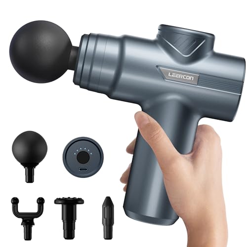 LEERCON Mini Massage Gun, Compact Deep Tissue Massager, 6 Speeds,