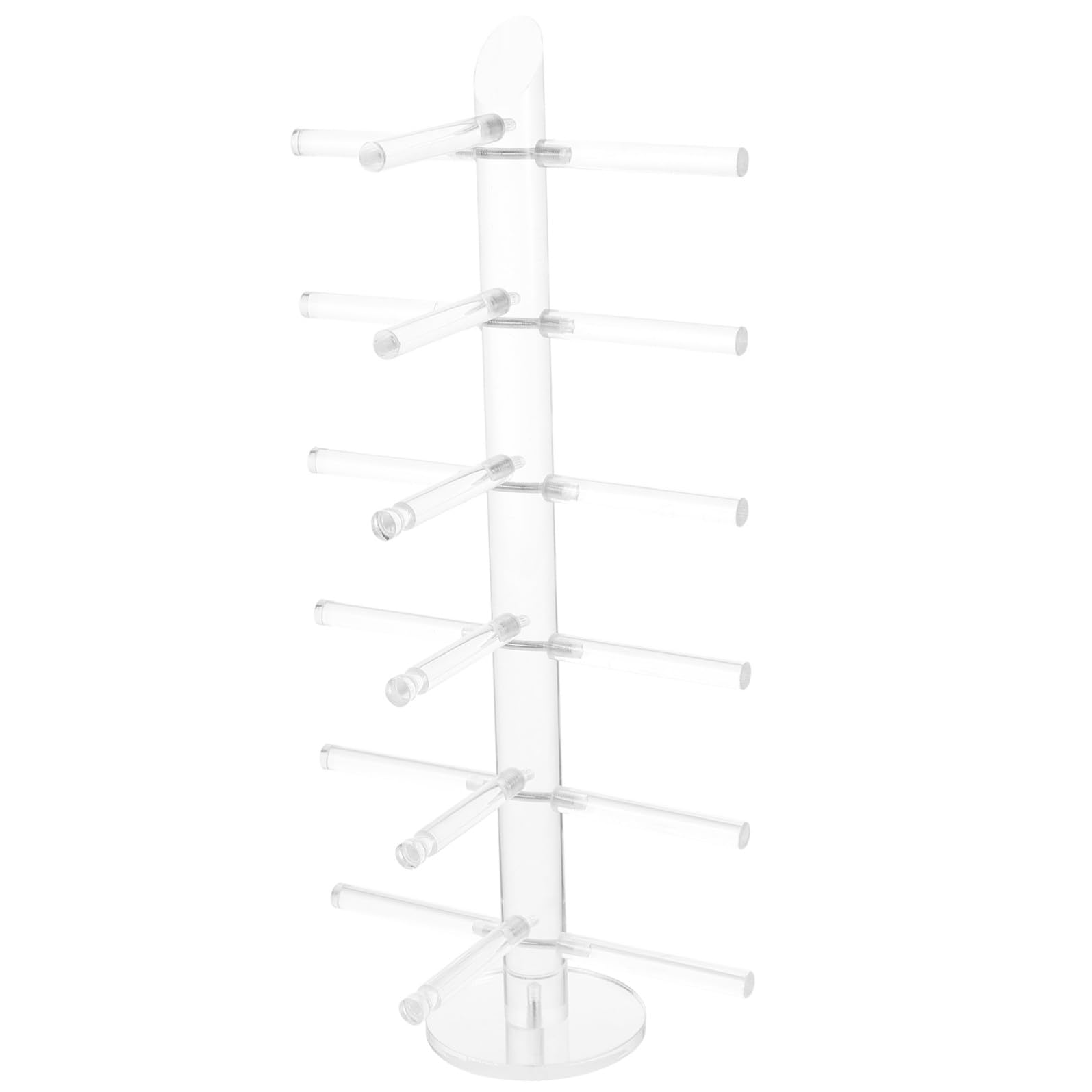 Espositore Porta Occhiali Da Sole in Acrilico 6 Strati Asta Da 25mm, Base Stabile Per Negozi e Esposizioni, Supporto Resistente e Smontabile Per Occhiali Da Lettura e Da Sole