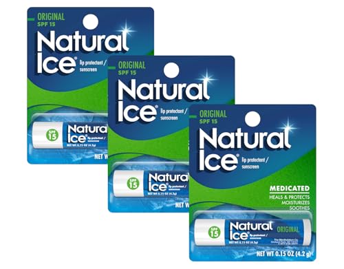Mentholatum Natural Ice Lip Balm Original SPF 15 1 Each ( Pack of 3)