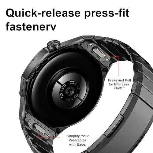 Titanowe bransoletka kompatybilna z Huawei Watch GT 6 Pro 46 mm, premium tytanowa bransoletka bez szczelin do smartwatcha Huawei Watch GT 6 Pro, bez narzędzi do regulacji, tytanowe paski zamieniane