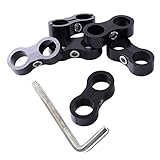 UNENDA 10AN Black Hose Clamp Aluminum-19MM ID Braided Hose Fittings and Adapters Hose Separator...