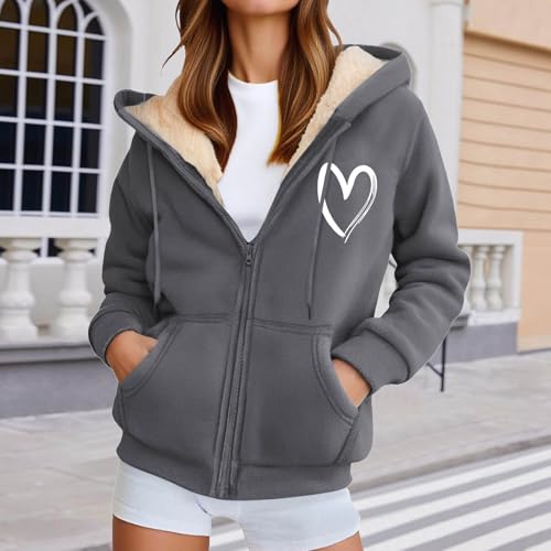 Sudadera con capucha unisex gris oscuro XL de forro polar con cremallera informal 2