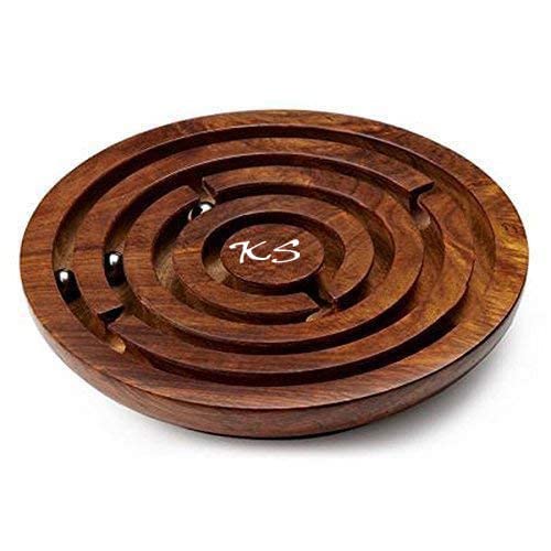 Antlantic wood store 3" inch Wooden Puzzle Ball-in-a-Maze Games Puzzle Pedagogical Board Brain Teaser Games Fun Game for Kids