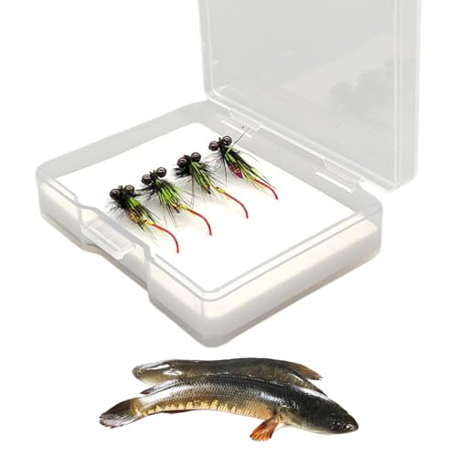 Quorvex Angelköder,4-Teilige Realistische Kohlenstoffstahlhaken,Forellenköder Fliegenhaken | Für Salzwasser Outdoor Fluss See Meer Angler Fischer Lachs Forelle Barsch