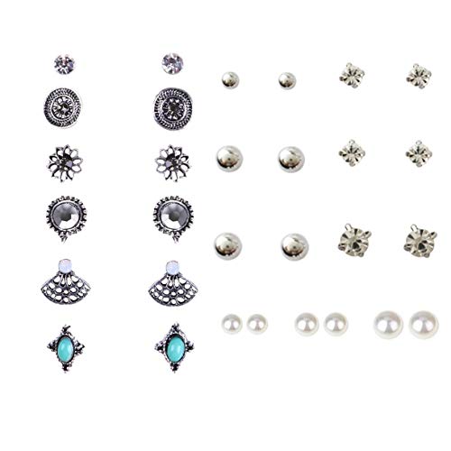 GOOTUUG 15 Paar Ohrstecker Mixed Design Moderne und Böhmen Retro Vintage Style Sets Ohrringe Sets Für Frauen