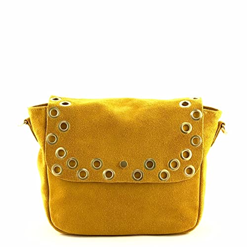 Sac à bandoulière en cuir italien de haute qualité souple et léger jaune