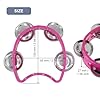 CashBeat 2-Pack Pink Handheld Tambourines with 4 Jingle Bells Each, Mini Plastic Half-Moon Percussion Instruments for Adults, School Music Class, Band and Party #2