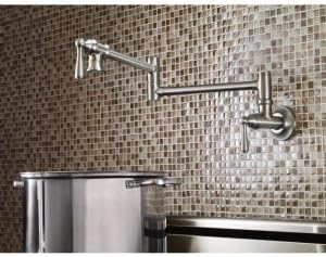 Miniatura 2 de Moen S664 - Grifo de cocina plegable con brazo oscilante para montaje en pared, cromado