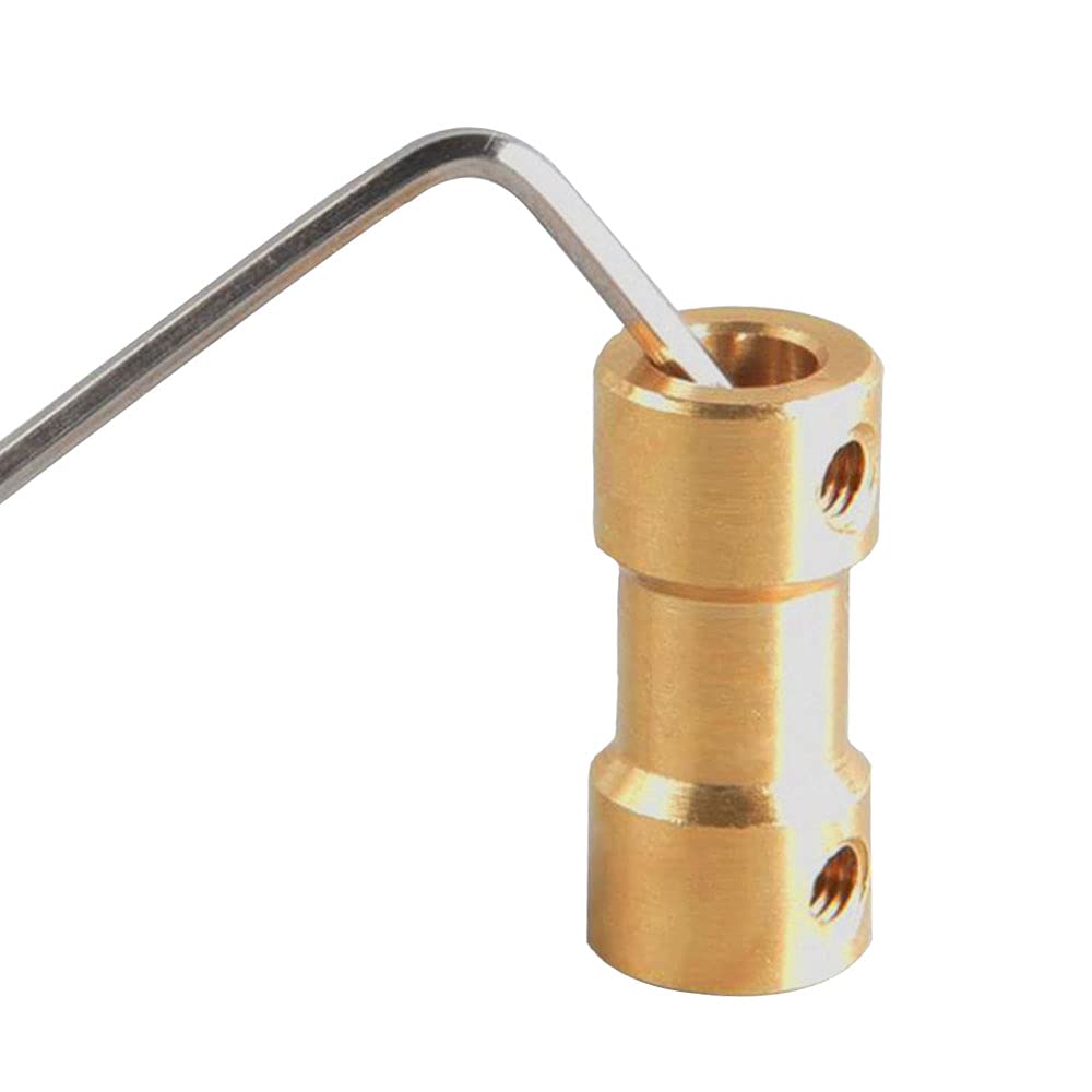 Acoplador De Eje Flexible De Latón (5 Piezas) - Conectores Con Tornillos Y Llave Allen Para Motor RC, Impresora 3D O CNC